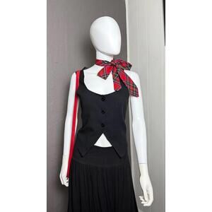 Vintage 1990's Black Shrunken Waistcoat Vest from The Limited size Medium